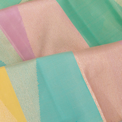 Kanchipuram Silk Geometrical Brocade Multicolour Saree