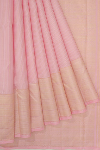 Kanchipuram Silk Brocade Baby Pink Saree