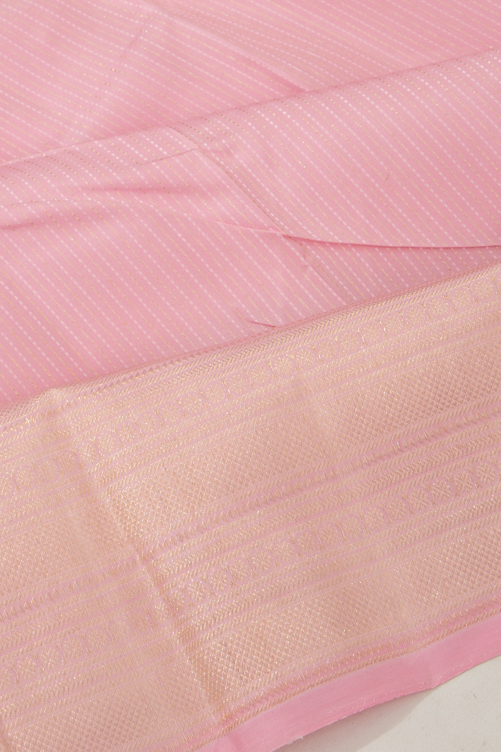 Kanchipuram Silk Brocade Baby Pink Saree