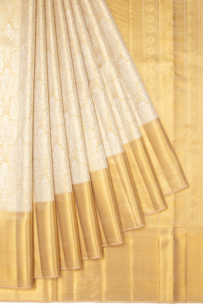 Kanchipuram Silk Tissue Brocade Gold Saree