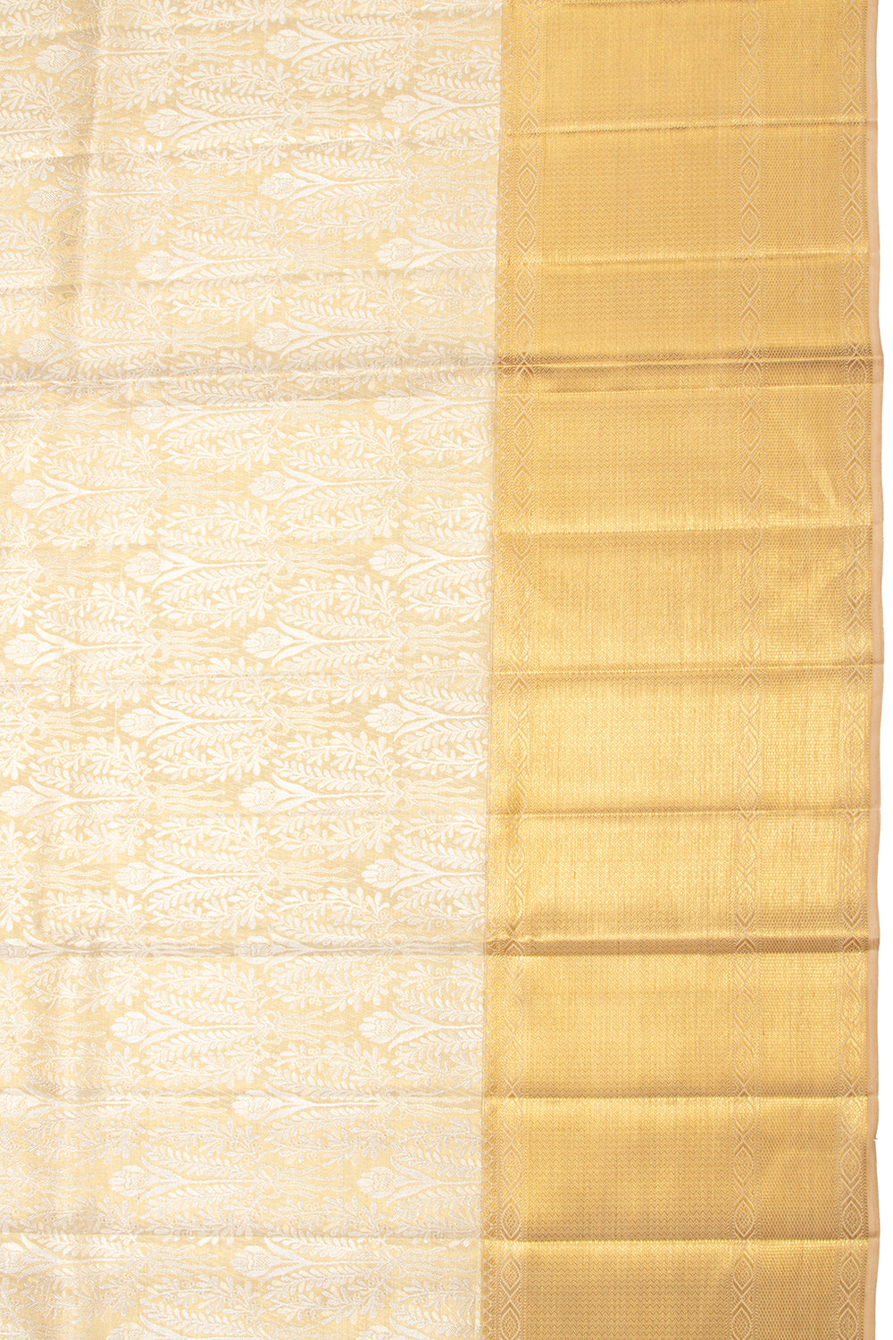 Kanchipuram Silk Tissue Brocade Gold Saree