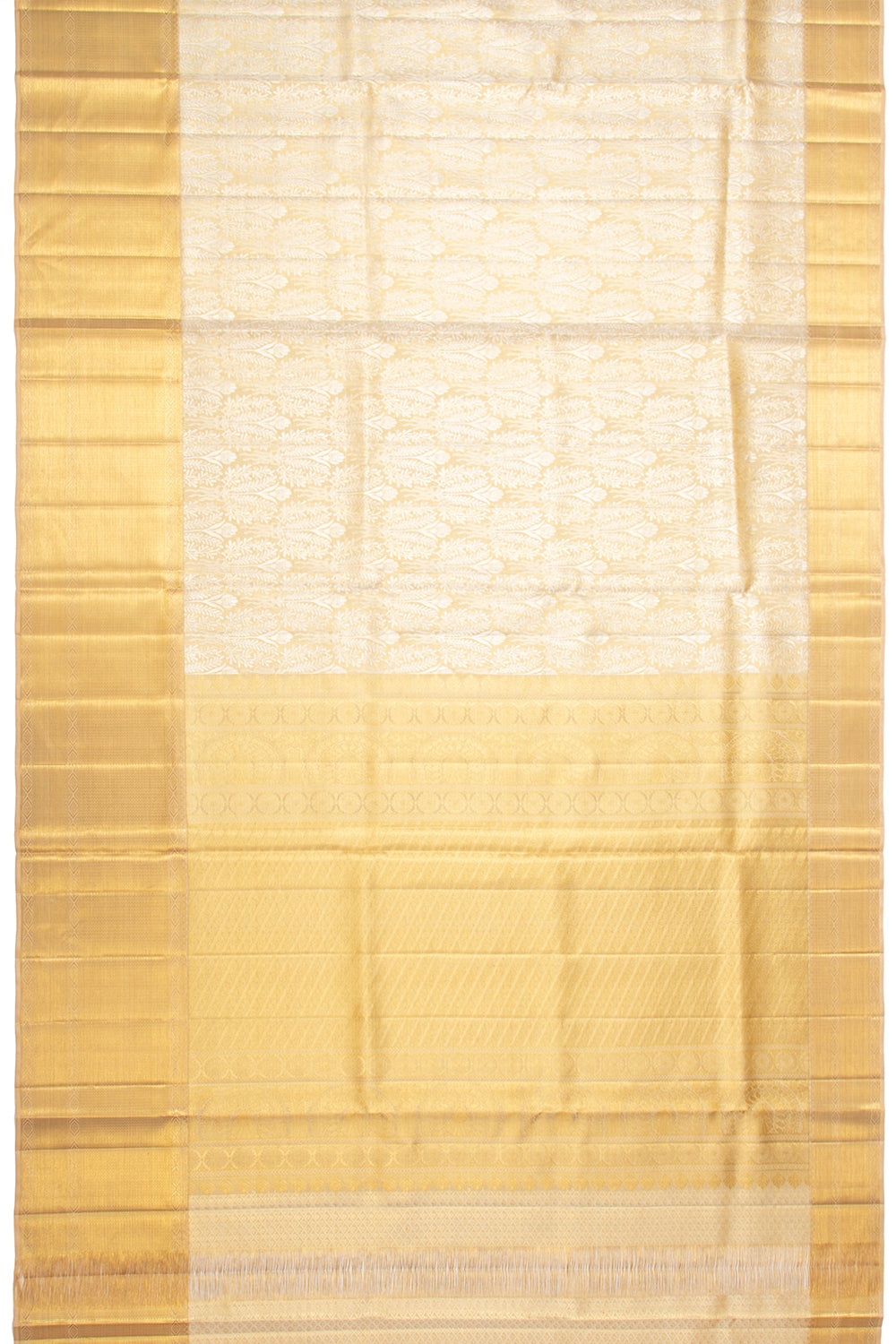 Kanchipuram Silk Tissue Brocade Gold Saree