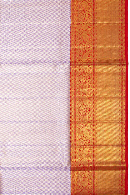 Kanchipuram Silk Tissue Brocade Lavender Saree