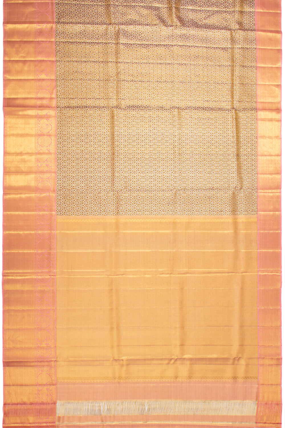 Kanchipuram Silk Tissue Brocade Brown Saree