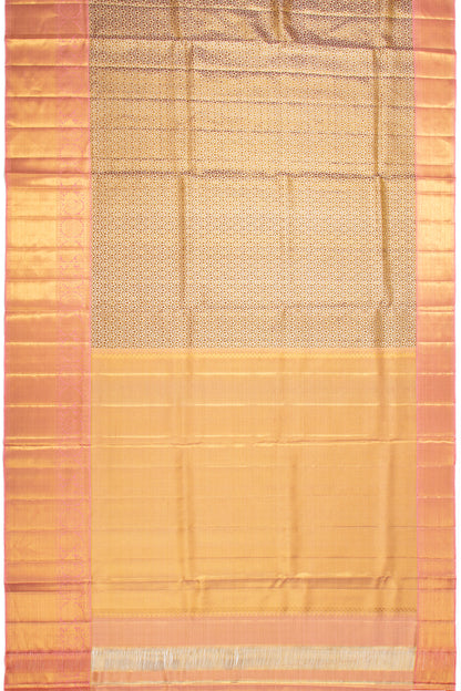 Kanchipuram Silk Tissue Brocade Brown Saree