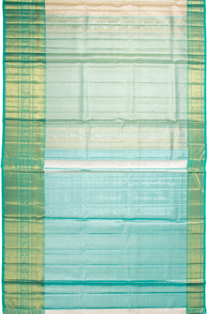 Kanchipuram Silk Tissue Brocade Silver Saree