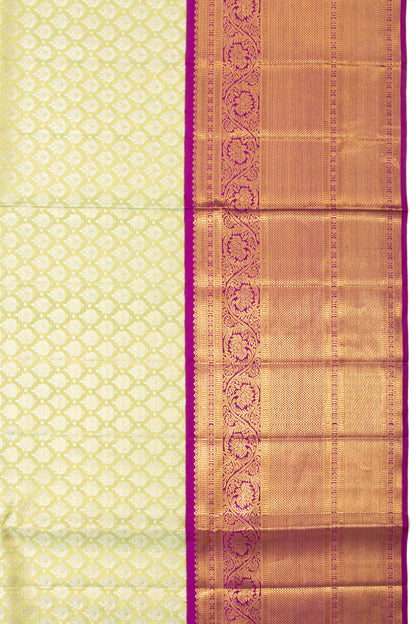 Kanchipuram Silk Tissue Brocade Pastel Green Saree