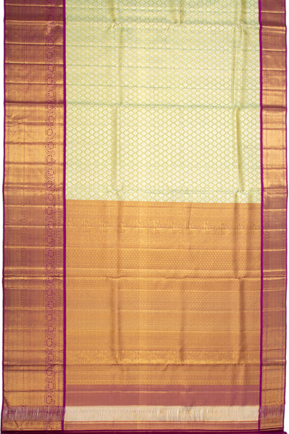 Kanchipuram Silk Tissue Brocade Pastel Green Saree