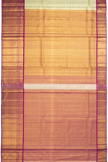 Kanchipuram Silk Tissue Brocade Pastel Green Saree