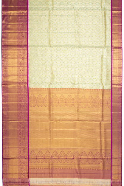 Kanchipuram Silk Tissue Brocade Pastel Green Saree
