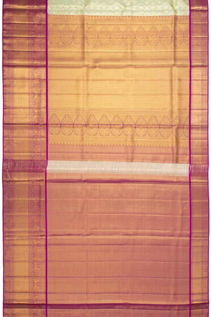 Kanchipuram Silk Tissue Brocade Pastel Green Saree