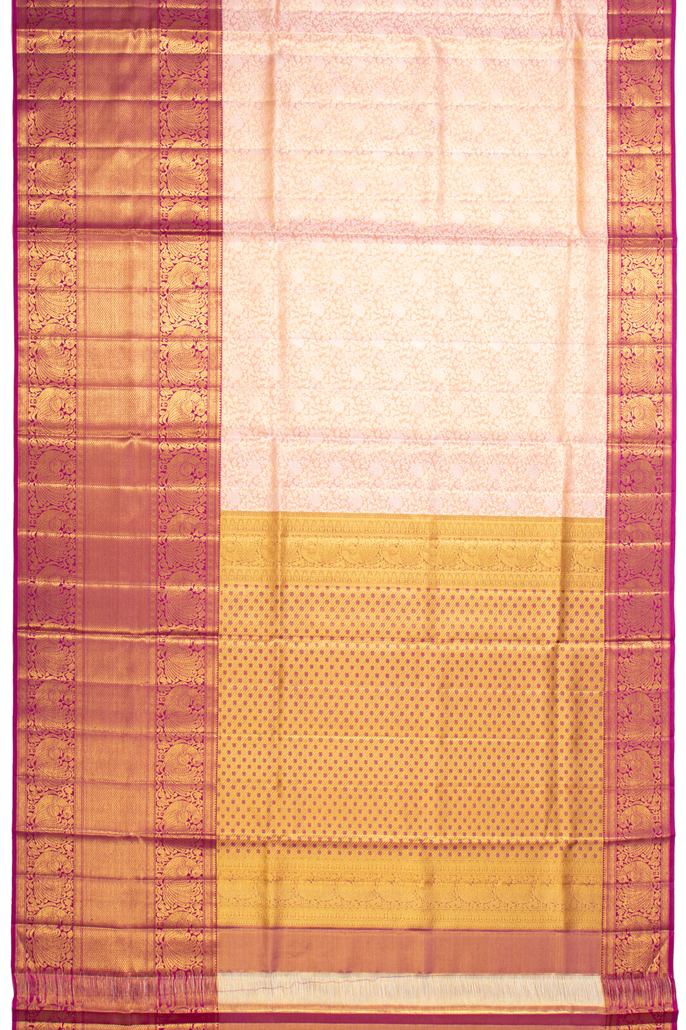 Kanchipuram Silk Brocade Peach Saree