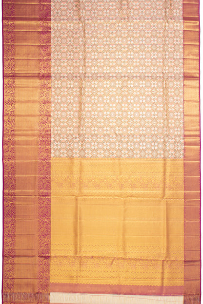 Kanchipuram Silk Brocade Peach Saree