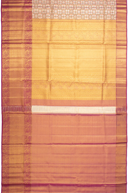 Kanchipuram Silk Brocade Peach Saree