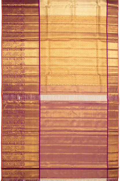 Kanchipuram Silk Tissue Butta Gold Saree