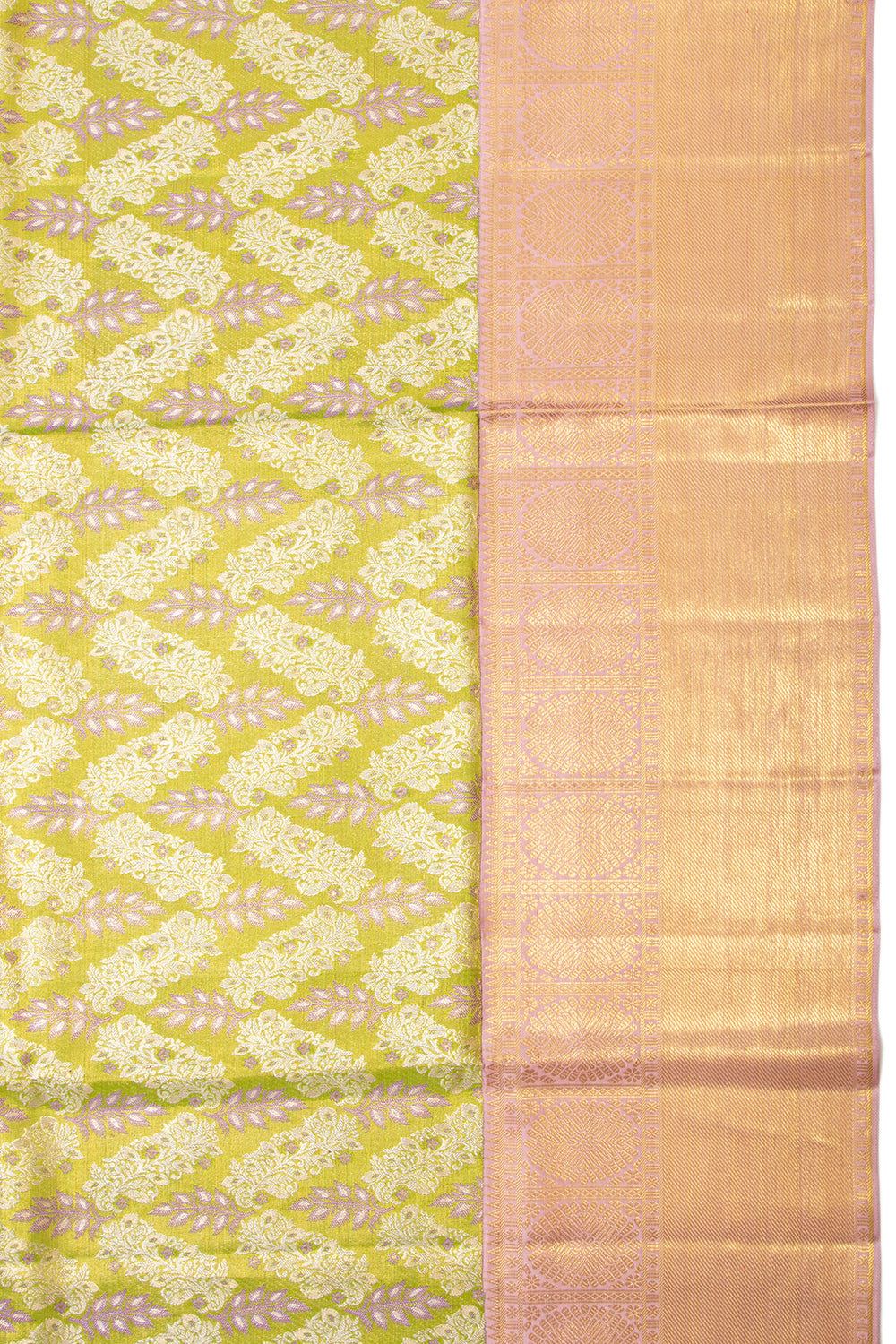 Kanchipuram Silk Tissue Brocade Green Saree