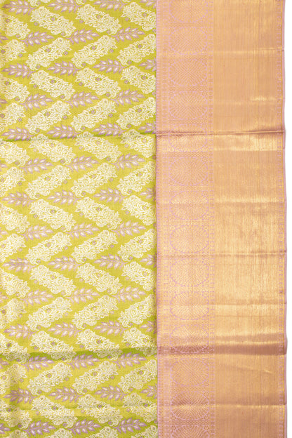 Kanchipuram Silk Tissue Brocade Green Saree