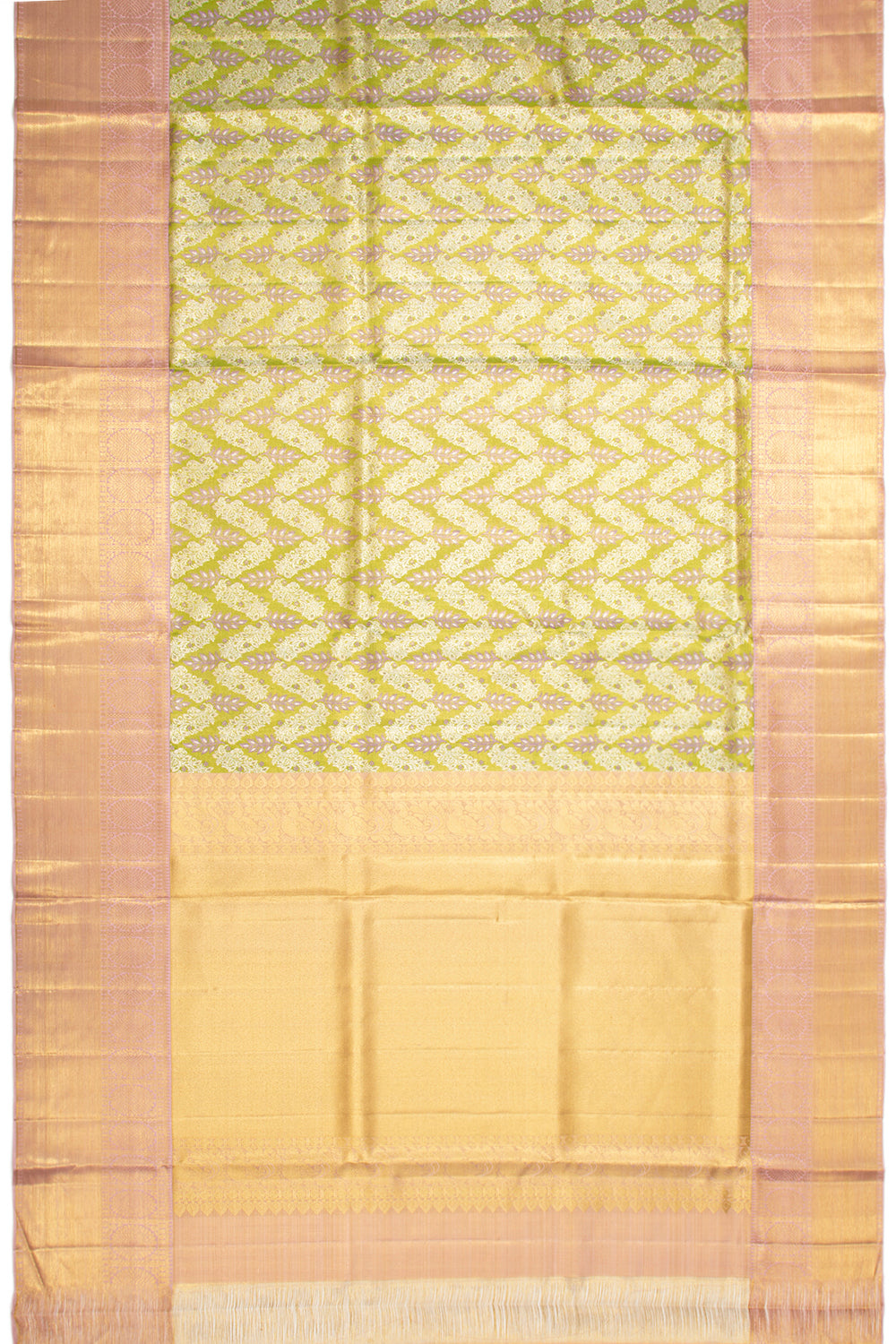 Kanchipuram Silk Tissue Brocade Green Saree