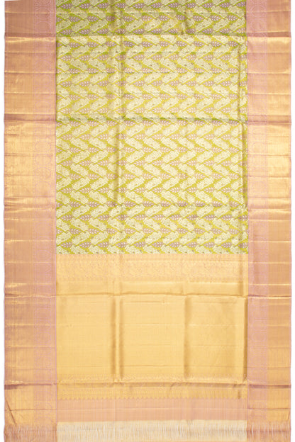 Kanchipuram Silk Tissue Brocade Green Saree
