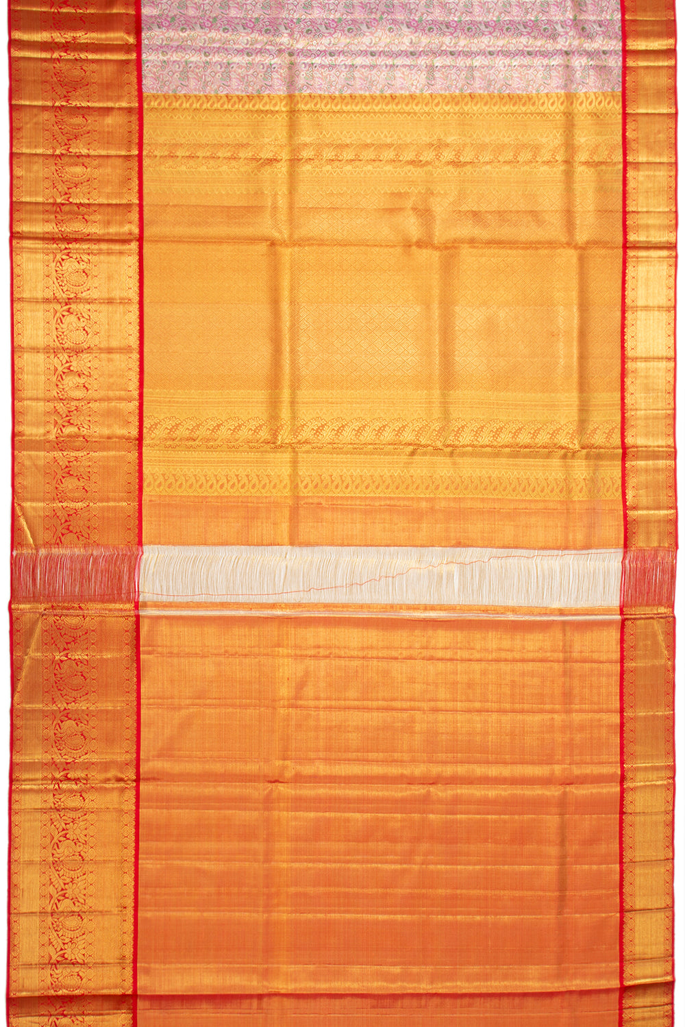 Kanchipuram Silk Tissue Brocade Pink Saree