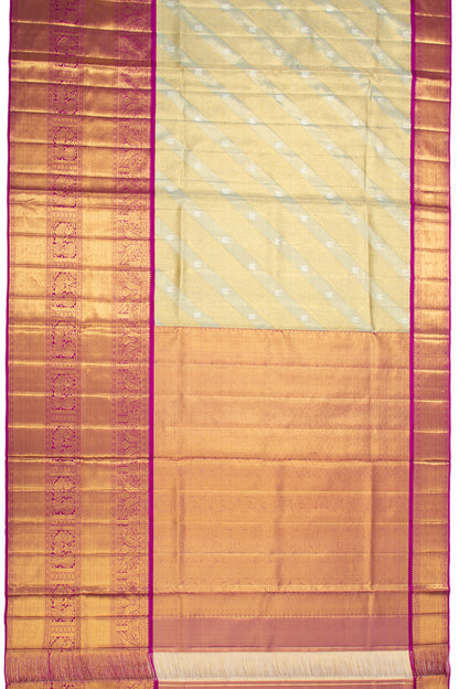 Kanchipuram Silk Tissue Jaal Grey Saree