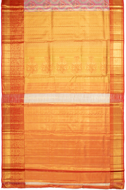 Kanchipuram Silk Tissue Brocade Pink Saree