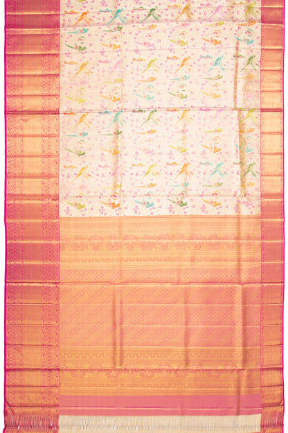 Kanchipuram Silk Tissue Brocade Gold Saree