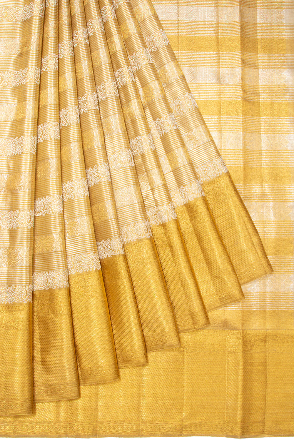 Kanchipuram Silk Brocade Gold Saree