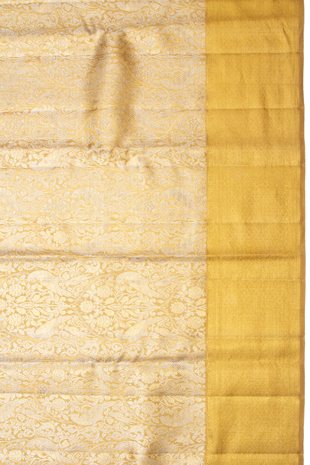 Kanchipuram Silk Tissue Brocade Gold Saree