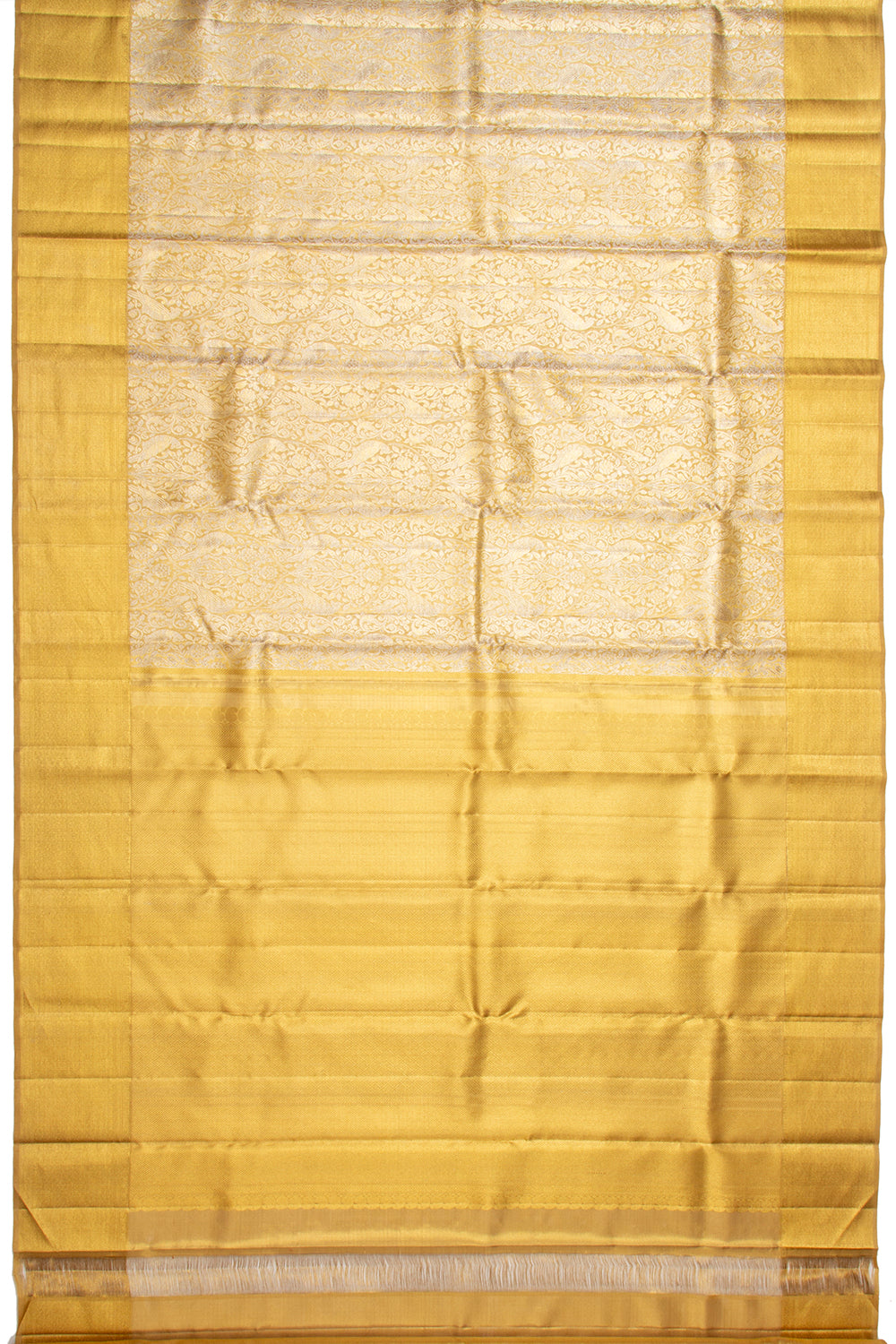 Kanchipuram Silk Tissue Brocade Gold Saree
