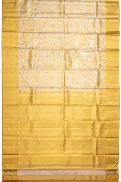 Kanchipuram Silk Tissue Brocade Gold Saree