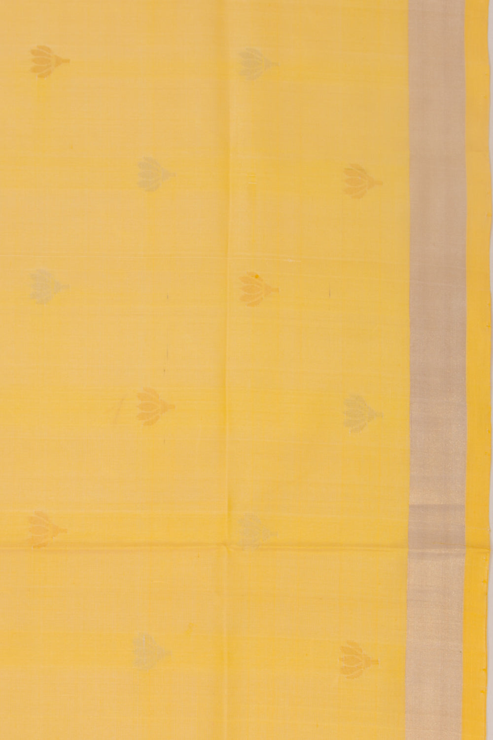Uppada Silk Butta Lemon Yellow Saree