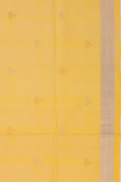 Uppada Silk Butta Lemon Yellow Saree