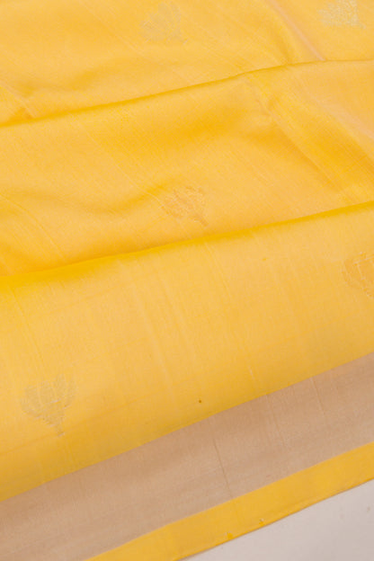 Uppada Silk Butta Lemon Yellow Saree