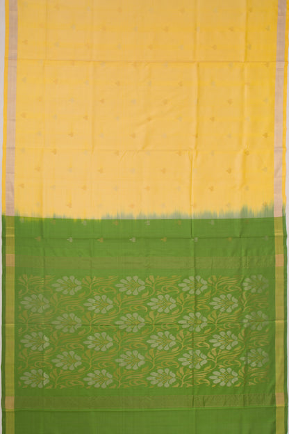Uppada Silk Butta Lemon Yellow Saree