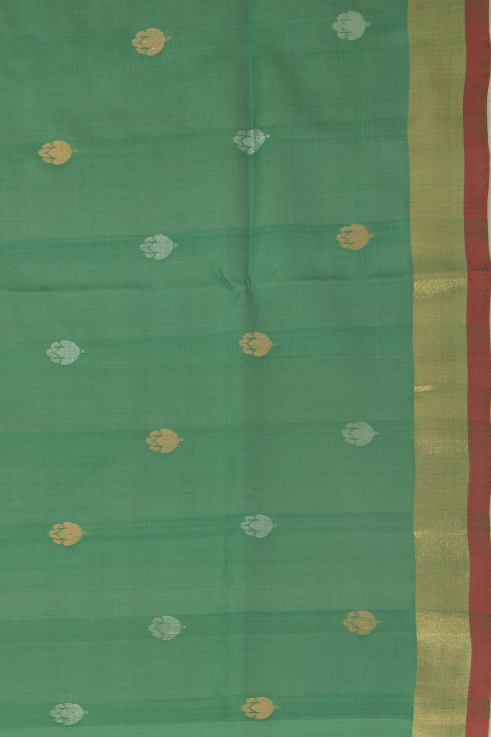 Uppada Silk Butta Green Saree