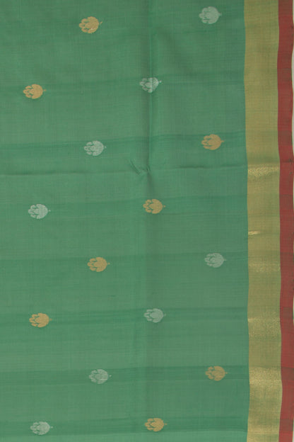 Uppada Silk Butta Green Saree