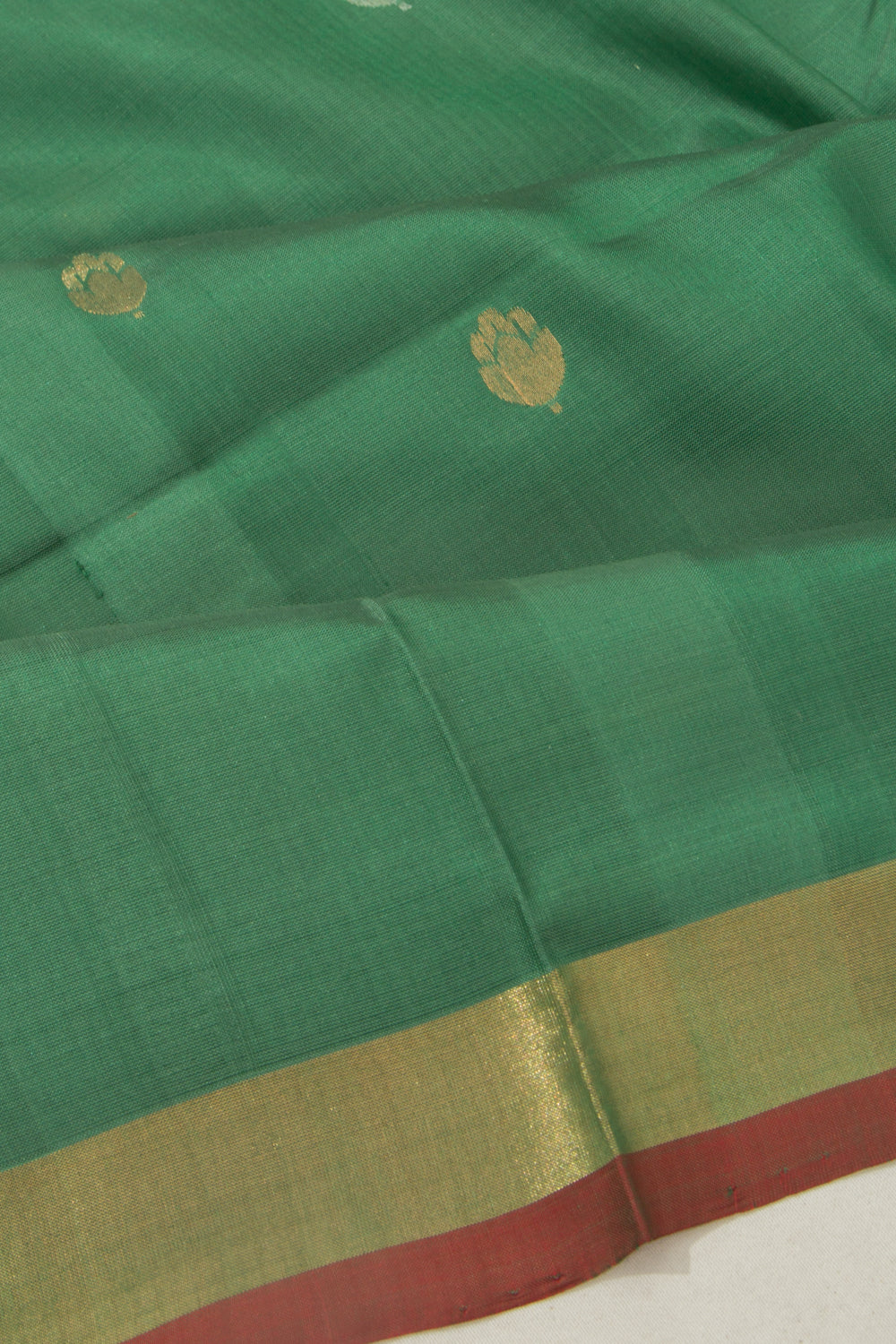Uppada Silk Butta Green Saree