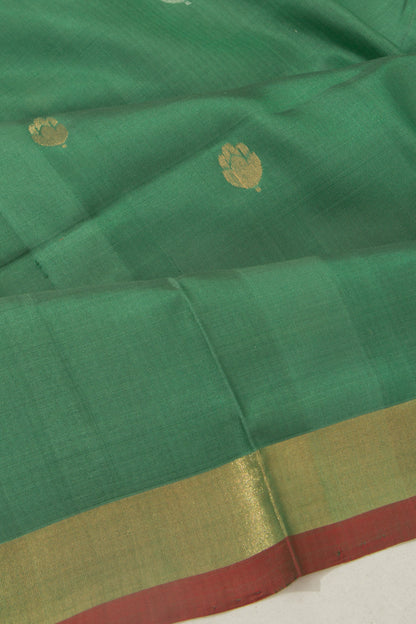 Uppada Silk Butta Green Saree