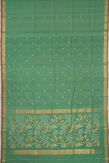 Uppada Silk Butta Green Saree