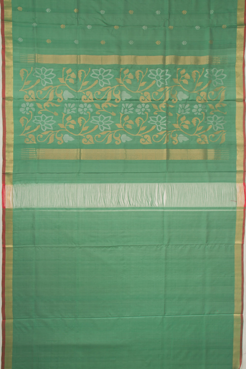 Uppada Silk Butta Green Saree