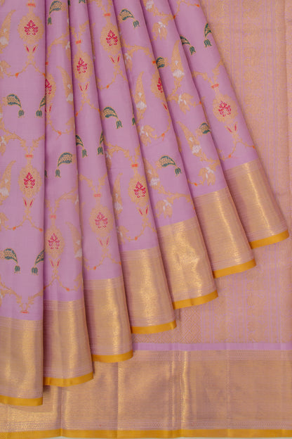 Kanchipuram Silk Brocade Lavender Saree