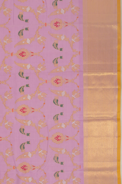 Kanchipuram Silk Brocade Lavender Saree