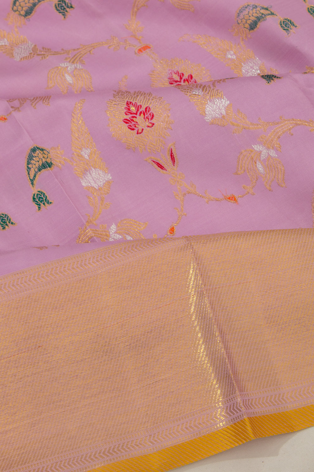 Kanchipuram Silk Brocade Lavender Saree