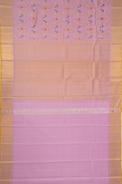 Kanchipuram Silk Brocade Lavender Saree