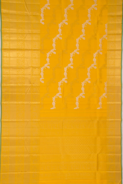 Kanchipuram Silk Jaal Yellow Saree
