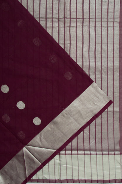 Handspun Cotton Butta Purple Saree