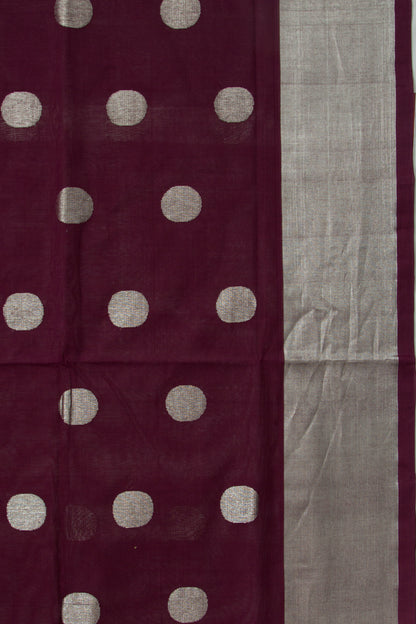 Handspun Cotton Butta Purple Saree