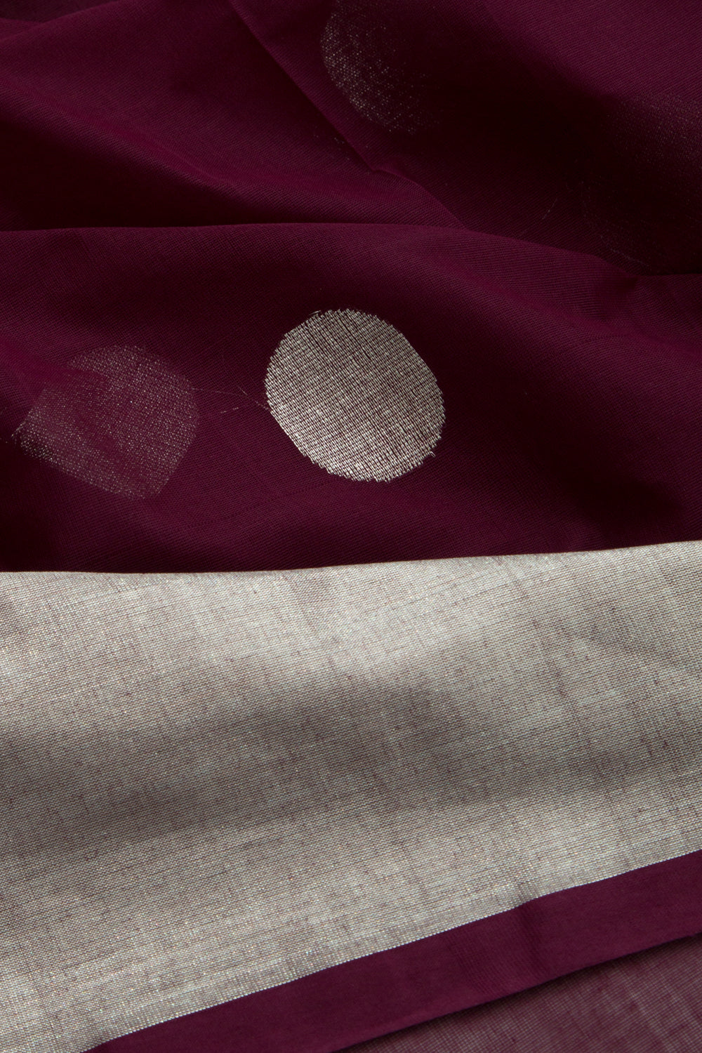 Handspun Cotton Butta Purple Saree
