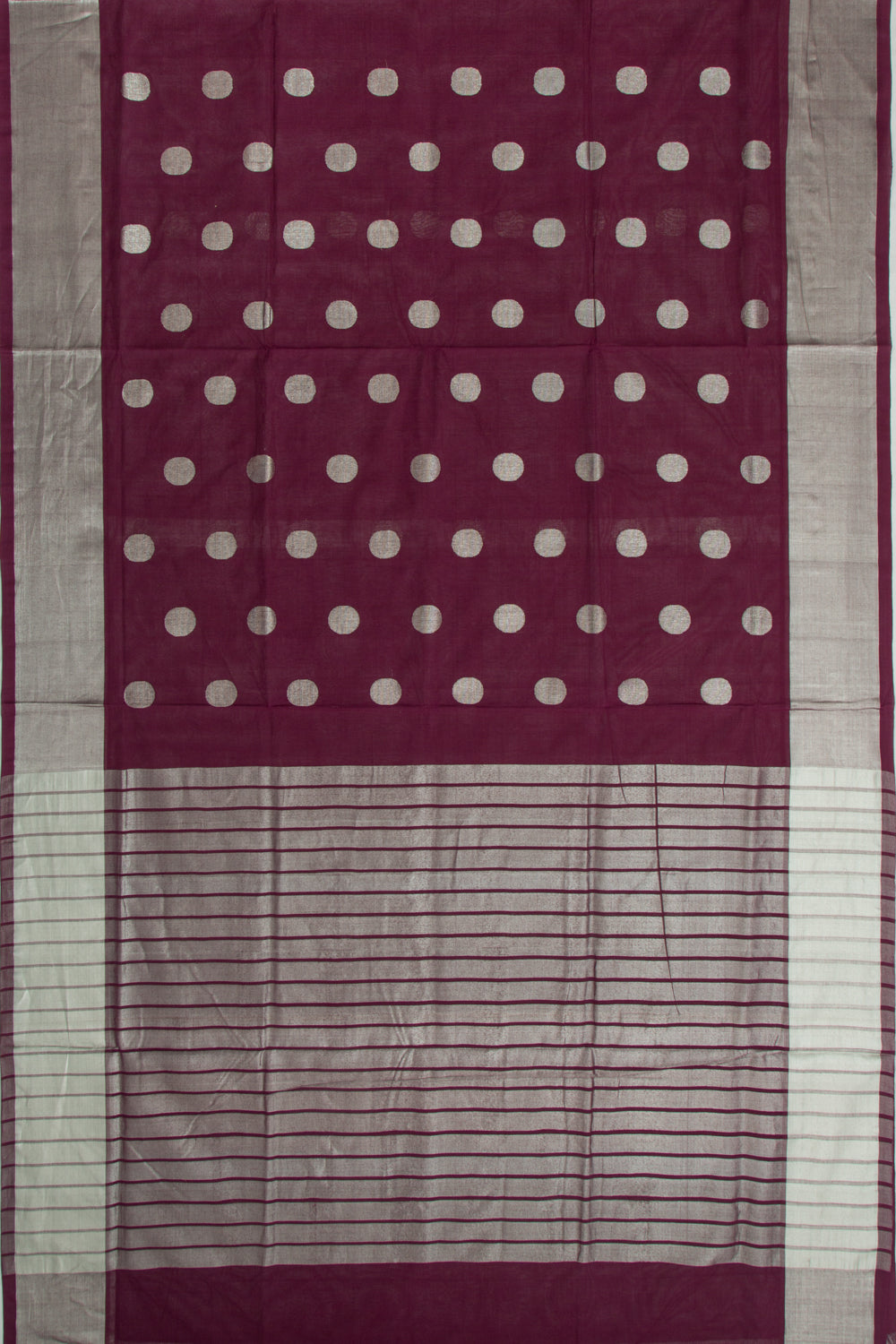 Handspun Cotton Butta Purple Saree
